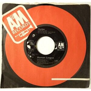 Human League ‎45 Human / Instrumental on A&M VG+ Synth-Pop